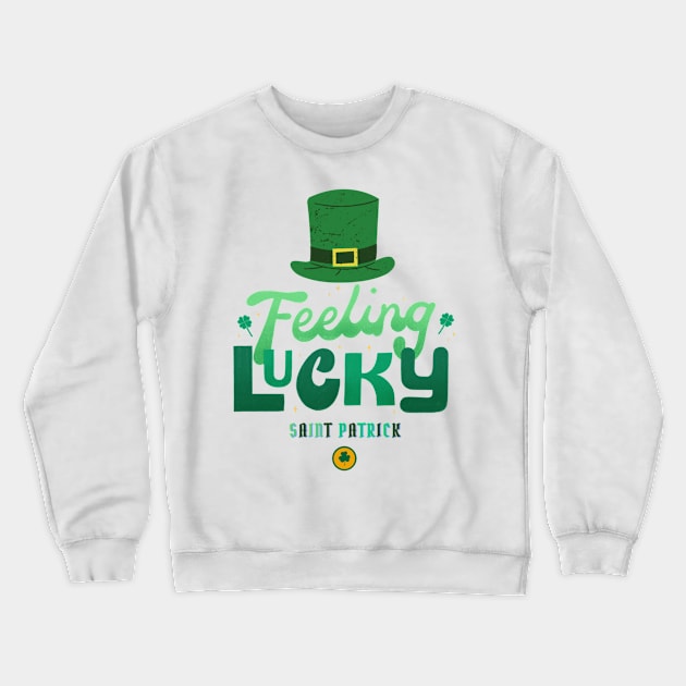 Felling Lucky Saint Patrick Crewneck Sweatshirt by Cullinan Art